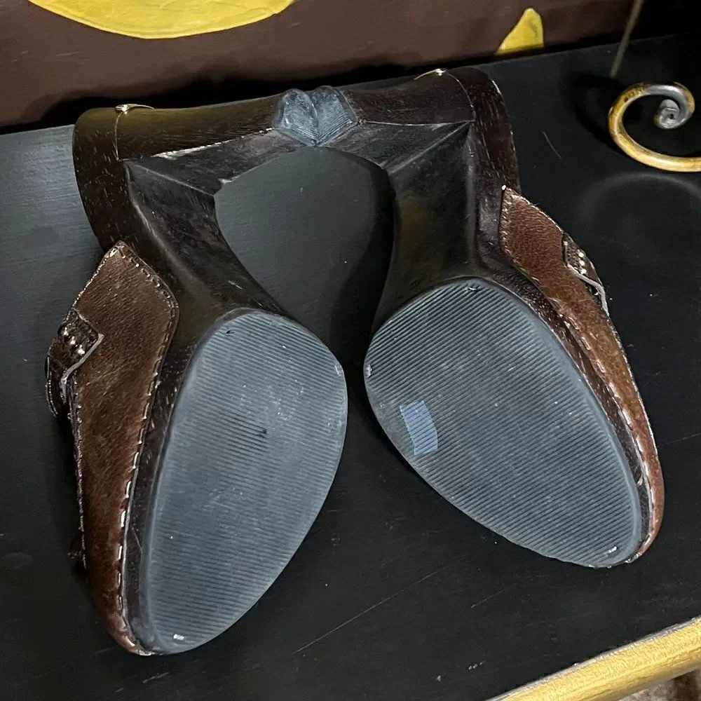MICHAEL Michael Kors Brown Leather Mules Size 7.5